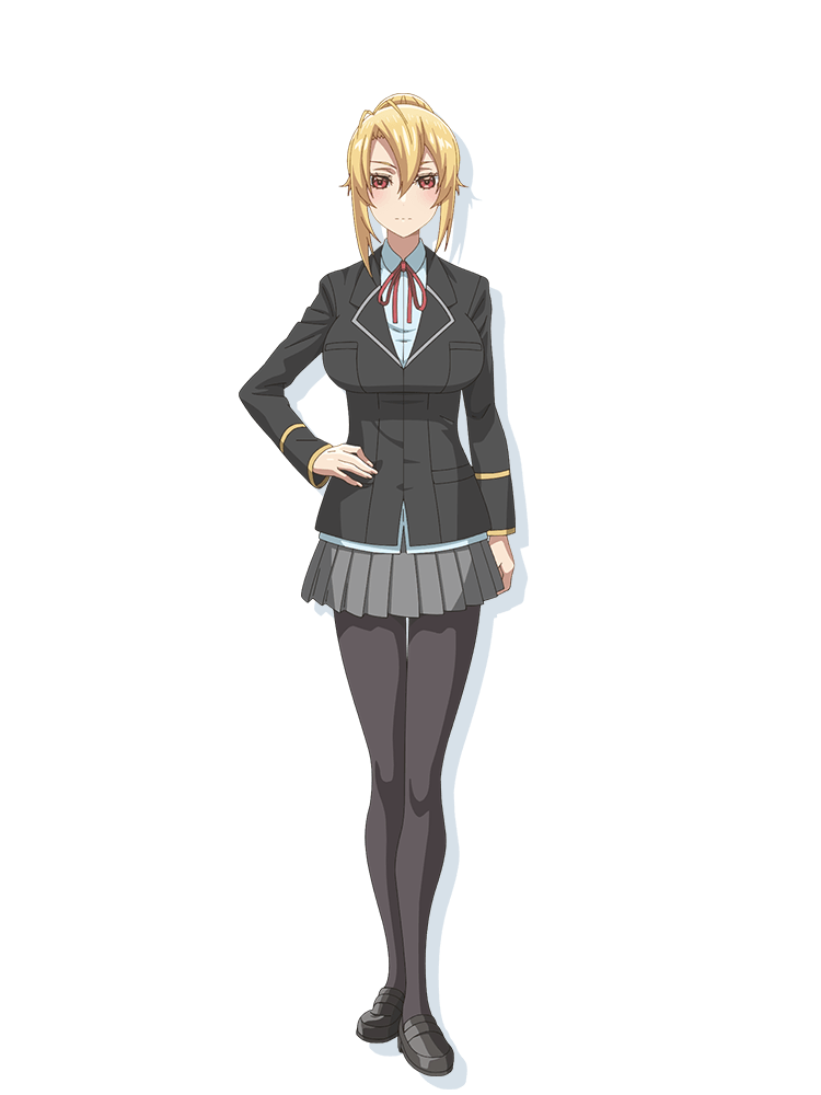 1boy, 1girl, angelica_rapha_redgrave, anime_coloring, blonde_hair, blush, breasts, closed_mouth