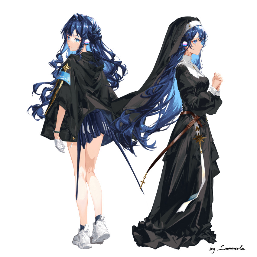 2girls, absurdres, animal_ears, arknights, astesia_(arknights), belt, bird_ears, bird_tail