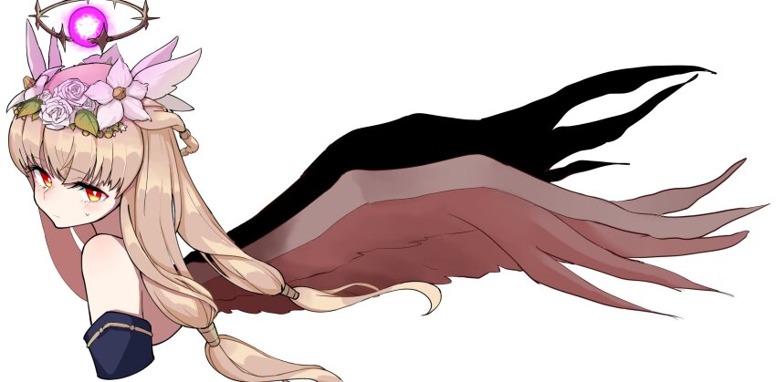 1girl, bad_id, bad_twitter_id, bare_shoulders, chaos_therese_(grimms_notes), closed_mouth, detached_sleeves, grimms_notes