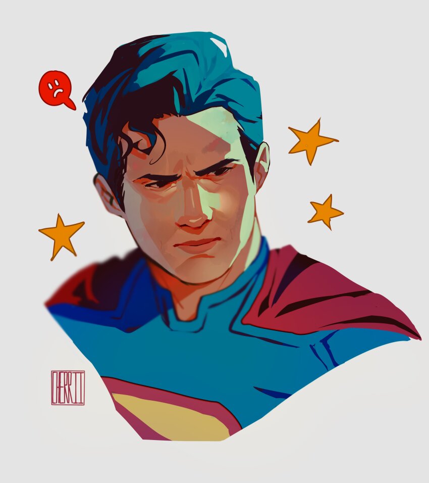 1boy, absurdres, black_eyes, blue_bodysuit, blue_hair, bodysuit, cape, cherriielle