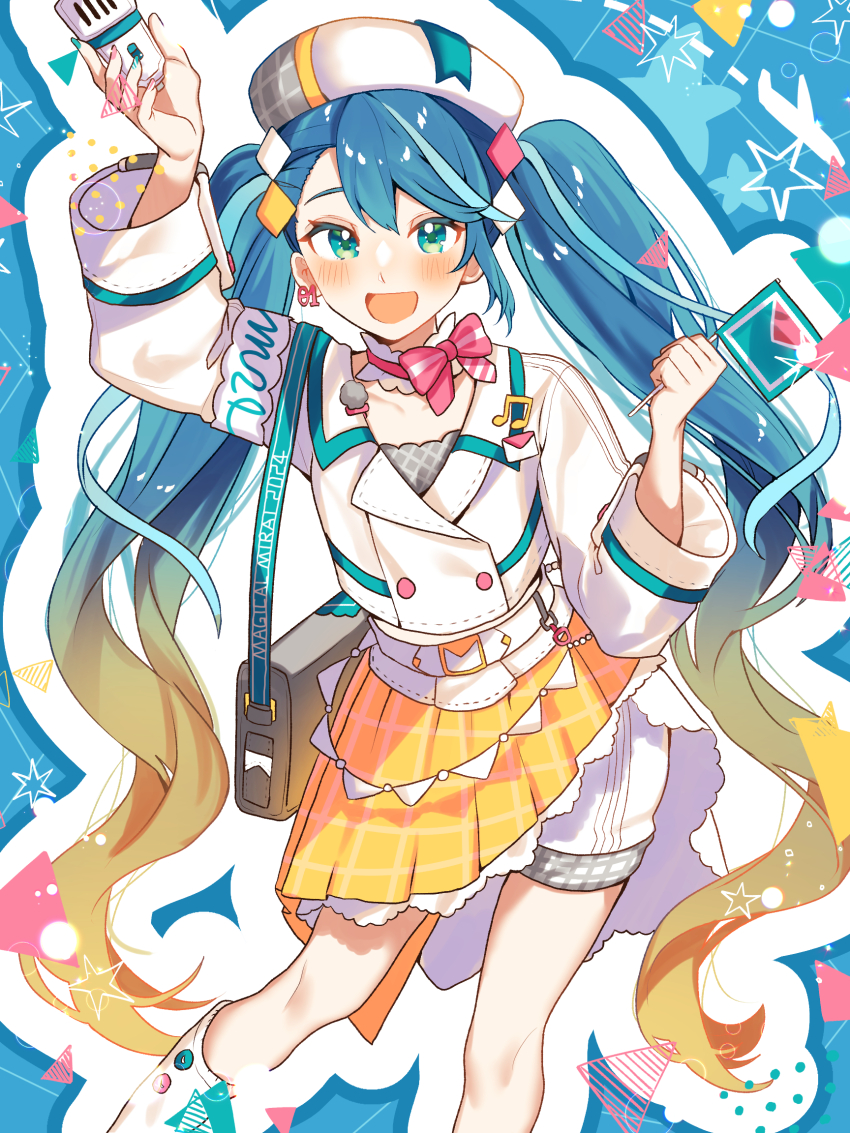 1girl, akane_yuki_(yukito0306), aqua_eyes, blonde_hair, blue_hair, blush, bow, bowtie