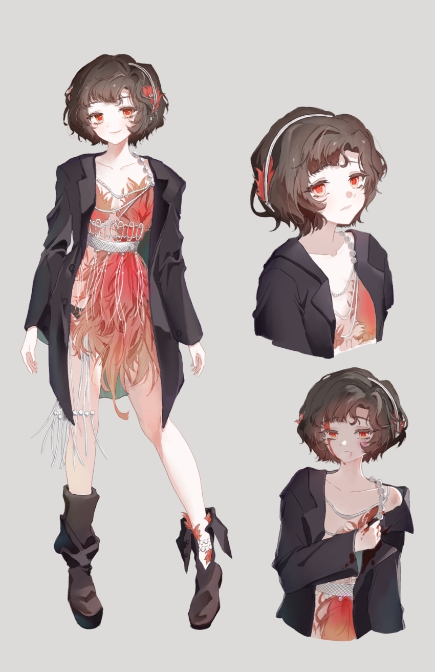 1girl, absurdres, ankle_socks, anklet, asymmetrical_footwear, bead_anklet, beads, belt