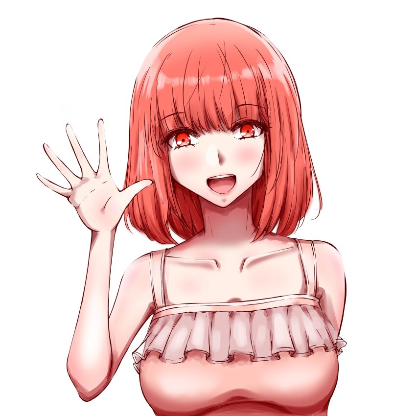 1girl, absurdres, arm_behind_back, breasts, collarbone, highres, kono_koi_wo_hoshi_ni_wa_negawanai, red_hair