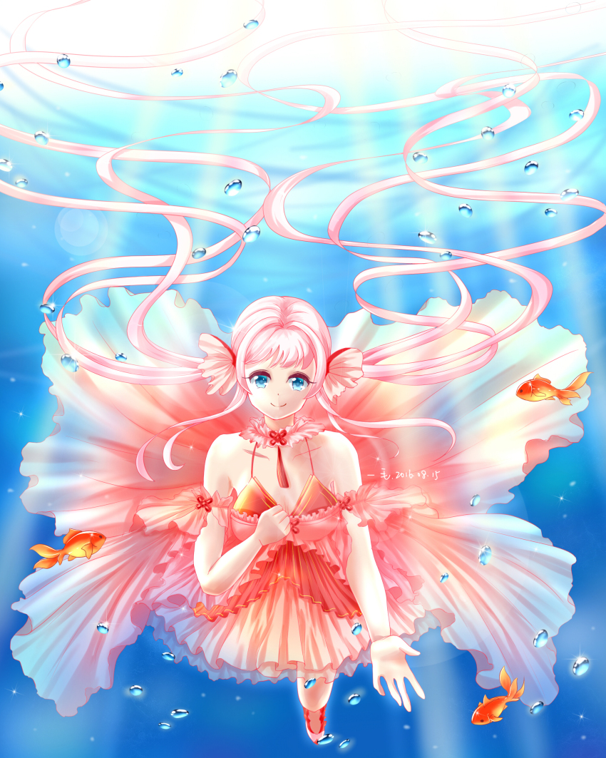 1girl, 1maokitty, absurdly_long_hair, absurdres, bare_arms, bare_shoulders, blue_eyes, boots