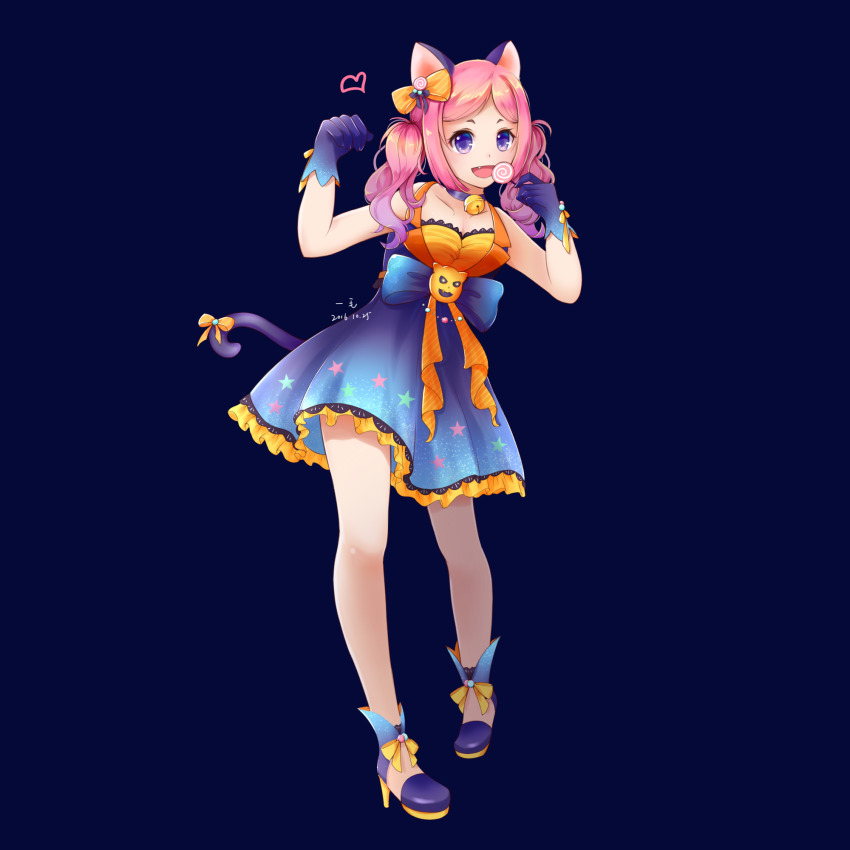 1girl, 1maokitty, animal_collar, animal_ears, bare_legs, bare_shoulders, bell, black_collar