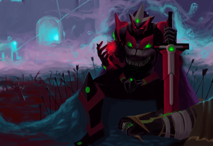 00s, armor, arrow_(projectile), berserker_(dungeon_and_fighter), blood, dungeon_and_fighter, ghost, glowing