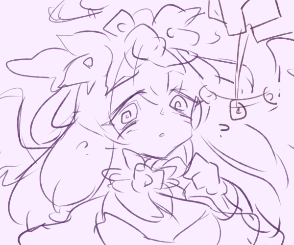 1girl, ?, bad_id, bad_twitter_id, chaos_therese_(grimms_notes), grimms_notes, holding, holding_pendulum, hypnosis, mind_control, pendulum, shokushuq, sketch, solo_focus