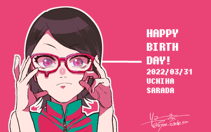 1girl, asukachan_to_ryotakun, bare_shoulders, black_hair, boruto:_naruto_next_generations, character_name, closed_mouth, dated