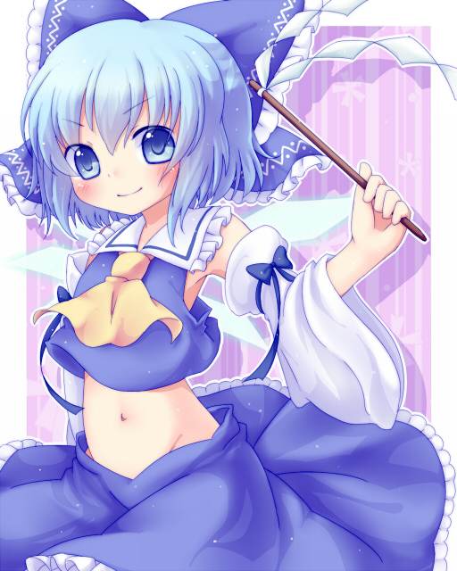 1girl, arm_up, ascot, bad_id, bad_pixiv_id, blue_eyes, blue_hair, blush