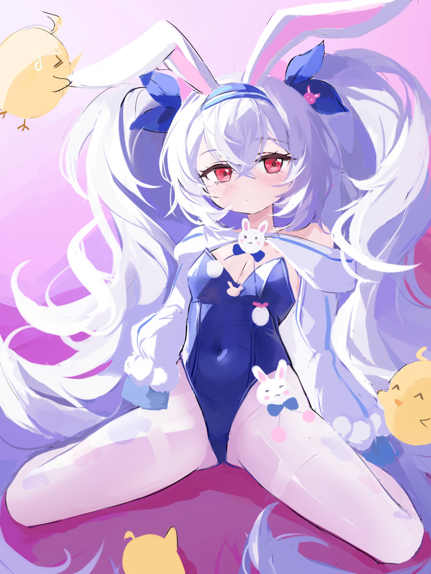 1girl, absurdres, animal_ear_hairband, animal_ears, azur_lane, blue_hairband, blue_headband, blue_leotard