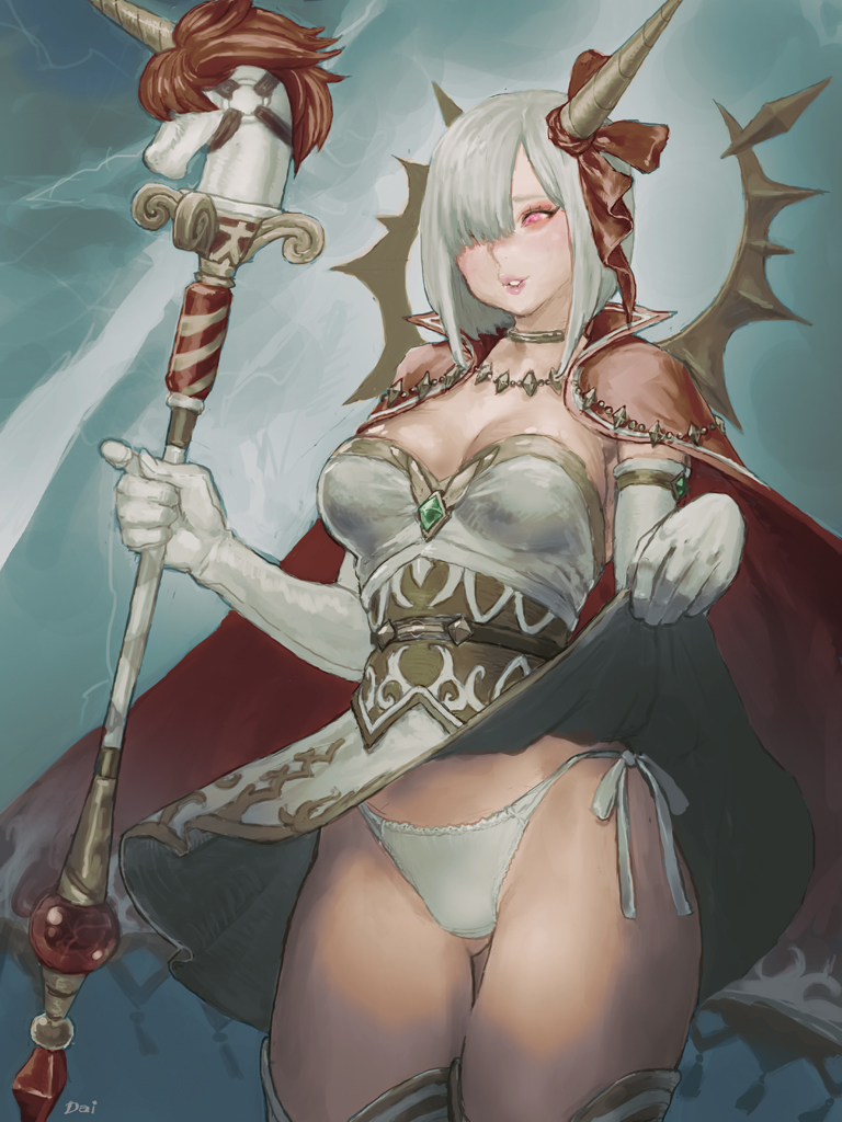 1girl, artist_name, breasts, character_request, commentary, daichan_mona, dragon_quest, dragon_quest_walk