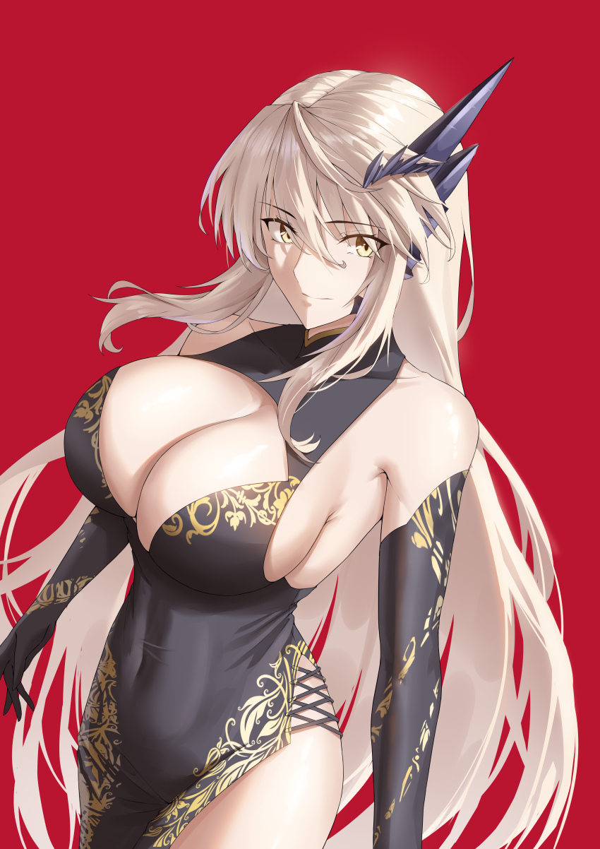 1girl, absurdres, artoria_pendragon_(fate), artoria_pendragon_(lancer_alter)_(fate), artoria_pendragon_(celebratory_attire)_(fate), bare_shoulders, black_dress, black_gloves