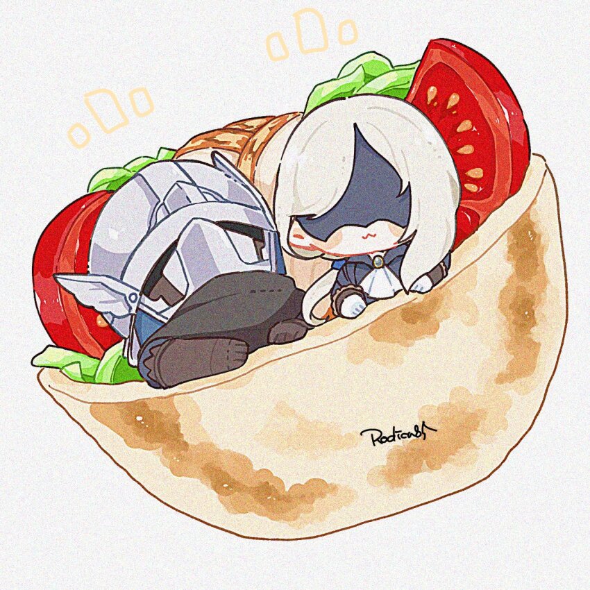 1boy, 1girl, :3, artist_name, artist_request, ascot, asymmetrical_hair, black_scarf