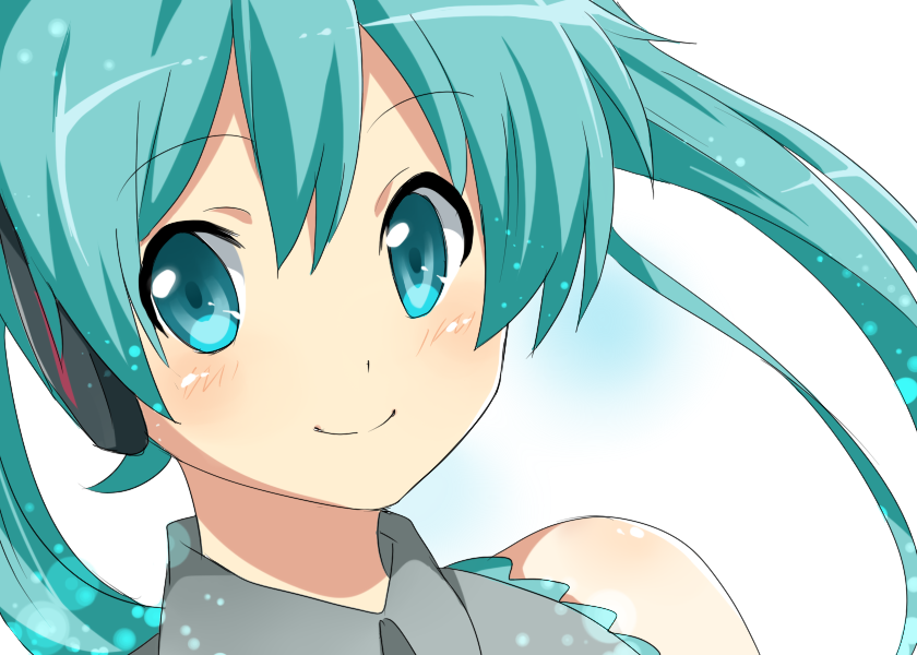 1girl, aqua_eyes, aqua_hair, bad_id, bad_pixiv_id, bare_shoulders, female_focus, hatsune_miku