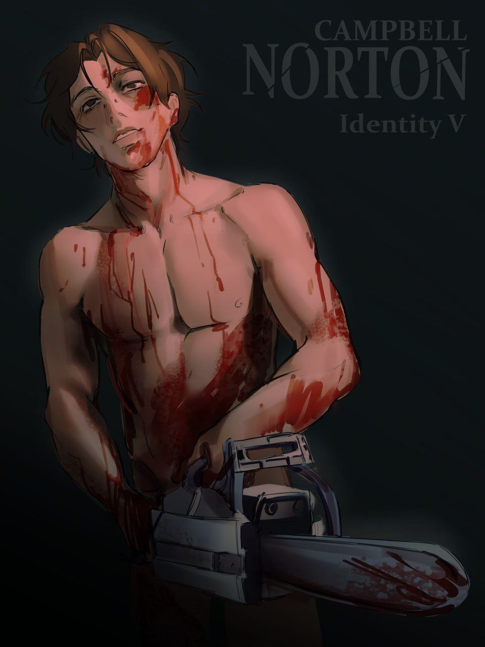 1boy, abs, black_eyes, blood, blood_on_arm, blood_on_body, blood_on_face, blood_on_hands