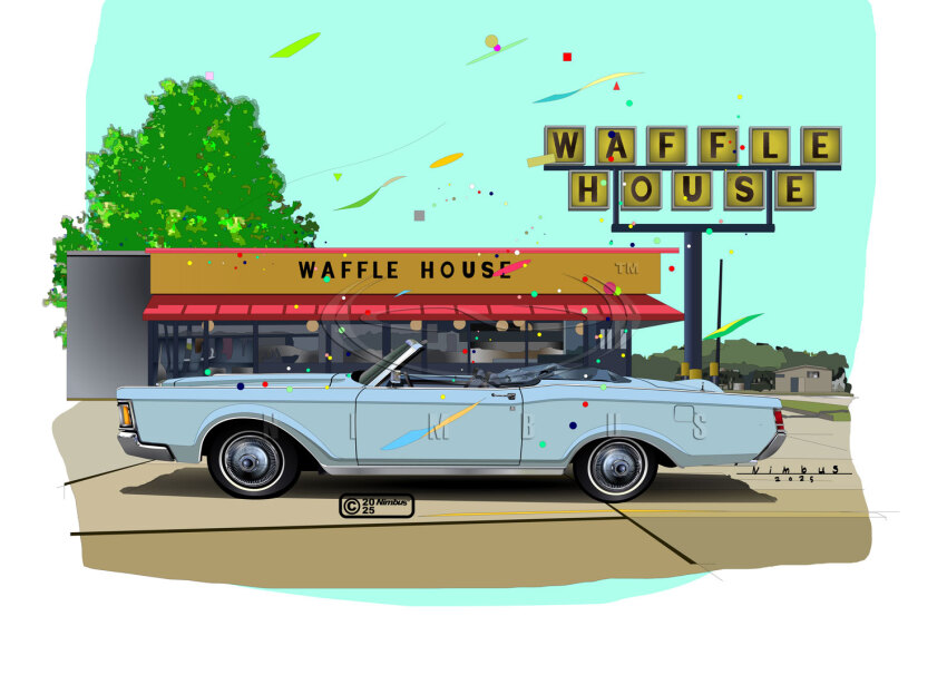 blue_sky, building, car, commentary_request, grey_car, lincoln_(company), lincoln_continental, motor_vehicle