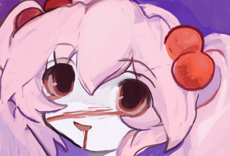 1girl, 8eyes, blood, blood_from_mouth, bloody_tears, close-up, colored_sclera, commentary