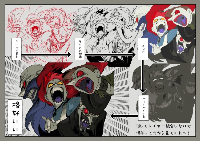 +_+, 5girls, 6+girls, alice_(vlad_grimms), apron, bakushi_(smys2017), bald, bandaged_neck