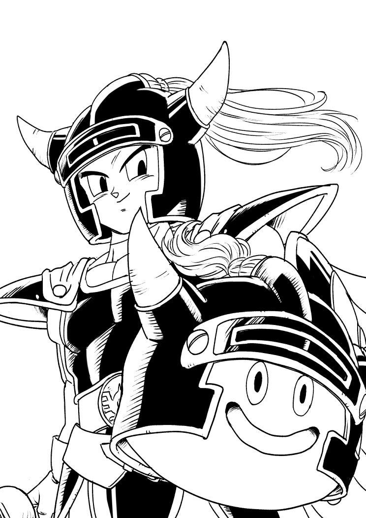 1boy, armor, asymmetrical_dual_wielding, cape, cosplay, dragon_quest, dragon_quest_i, dual_wielding