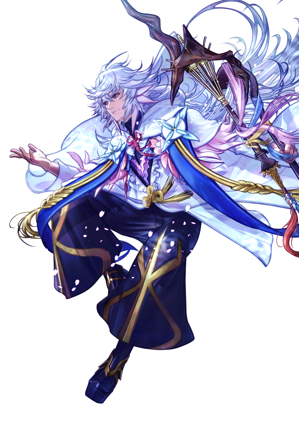 1boy, black_boots, black_pants, black_sclera, black_shirt, boots, cape, closed_mouth