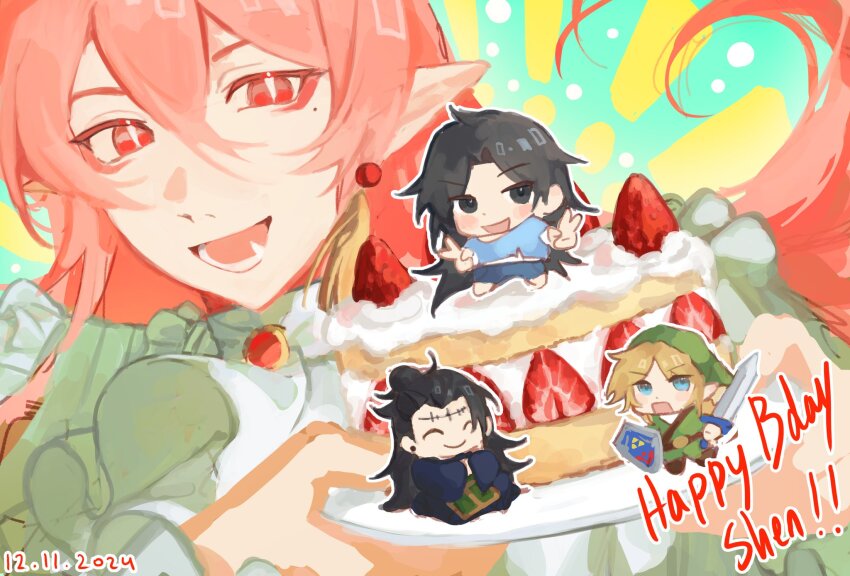 4boys, androgynous, animification, ascot, bishounen, black_hair, blonde_hair, blue_eyes