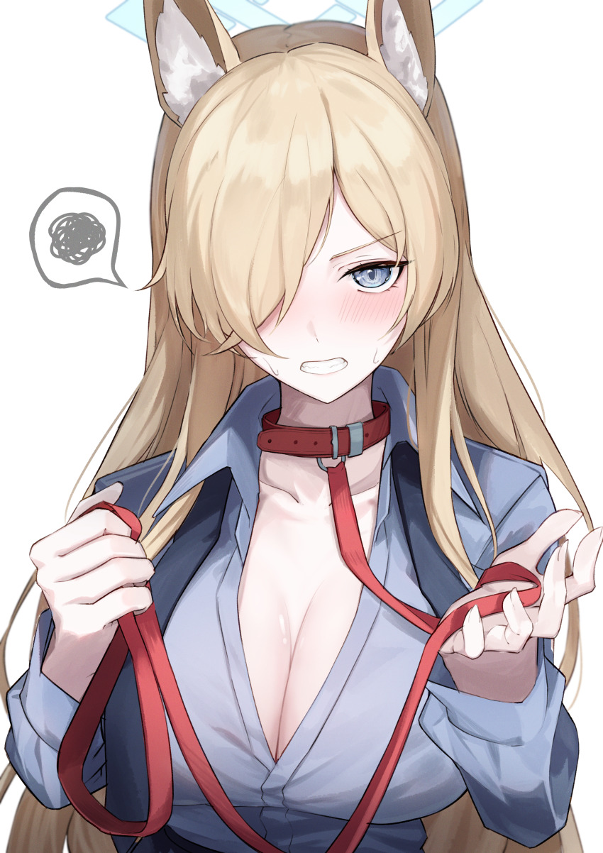 1girl, absurdres, animal_ear_fluff, animal_ears, blonde_hair, blue_archive, blue_eyes, blue_halo