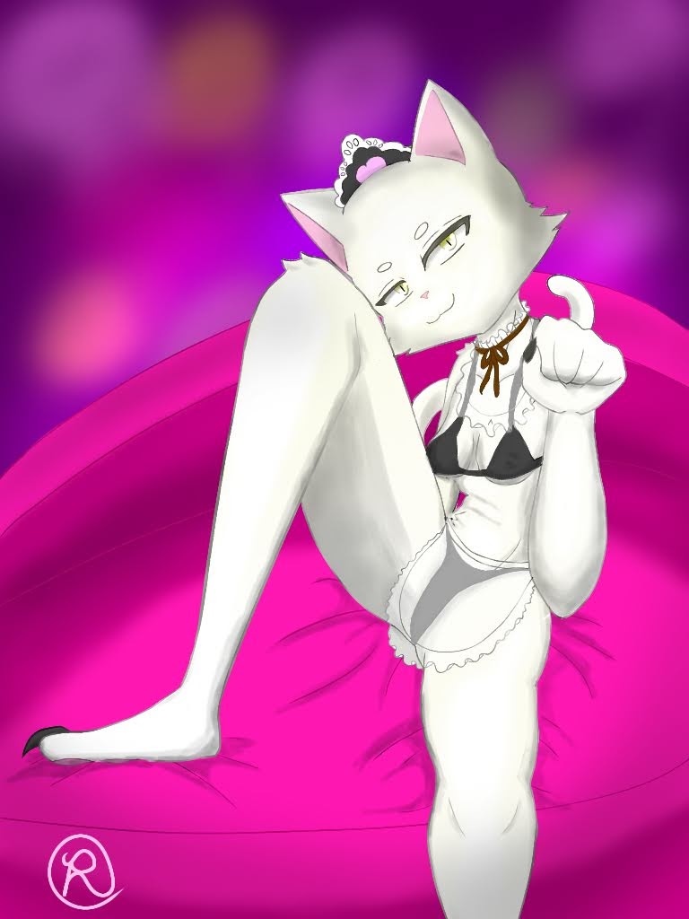 1019_rock, alternate_costume, bikini, breasts, cat_girl, furry, furry_female, grimms_notes