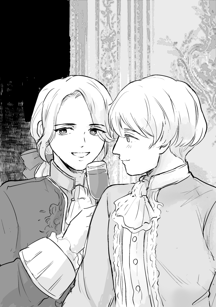 2boys, absurdres, alcohol, ascot, axis_powers_hetalia, blush, bow, buttons