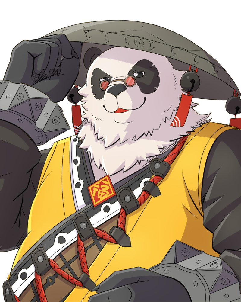 1boy, animal_ears, black_fur, bracelet, chinese_clothes, claws, commentary_request, furry