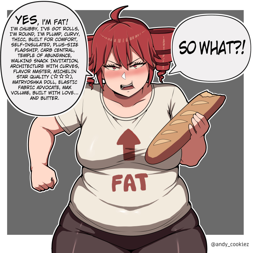 !?, ..., 1girl, absurdres, ahoge, alternate_body_size, andycookiez, arrow_(symbol)