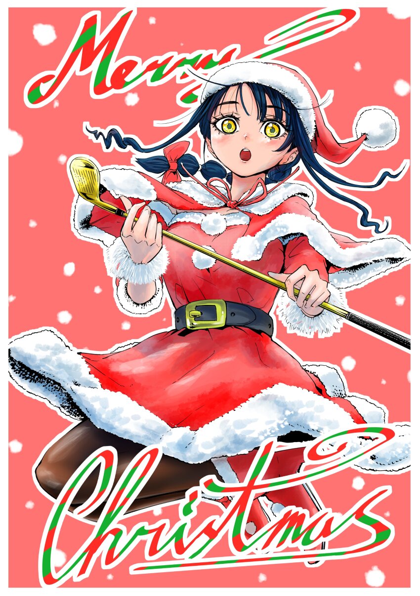 1girl, :o, absurdres, belt, black_hair, boots, bow, braid