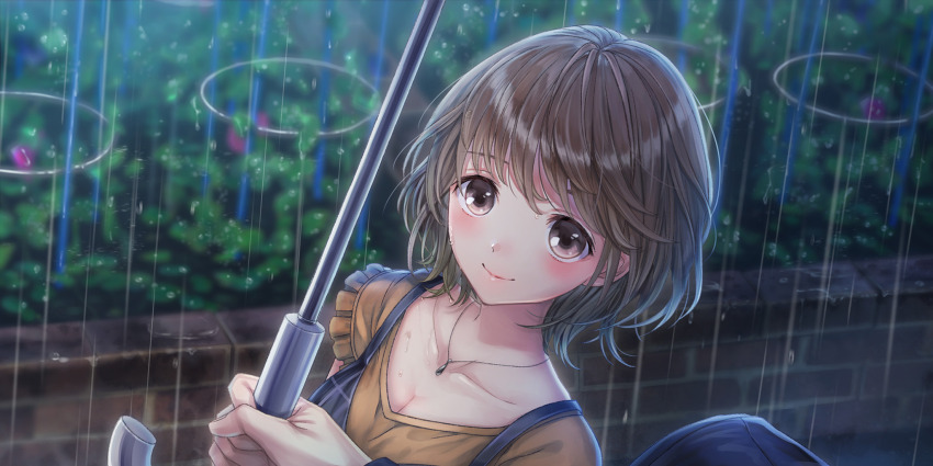 1boy, 1girl, blue_reflection_(series), blue_reflection_sun, blurry, blurry_background, blush, breasts