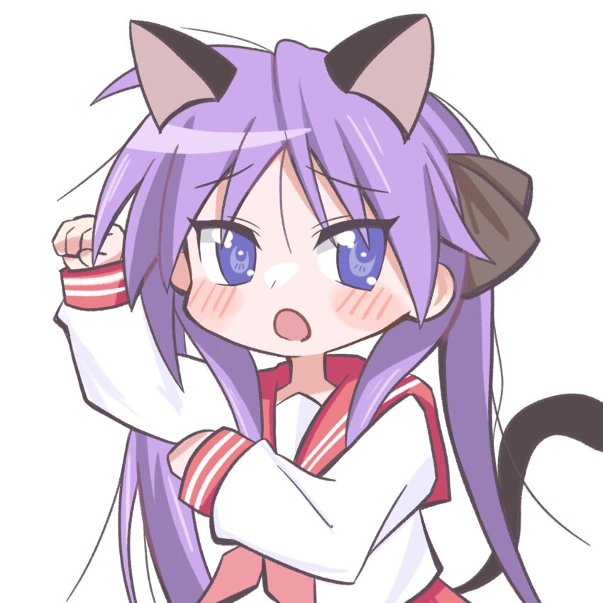1girl, animal_ears, black_bow, blue_eyes, blush, bow, cat_ears, cat_girl