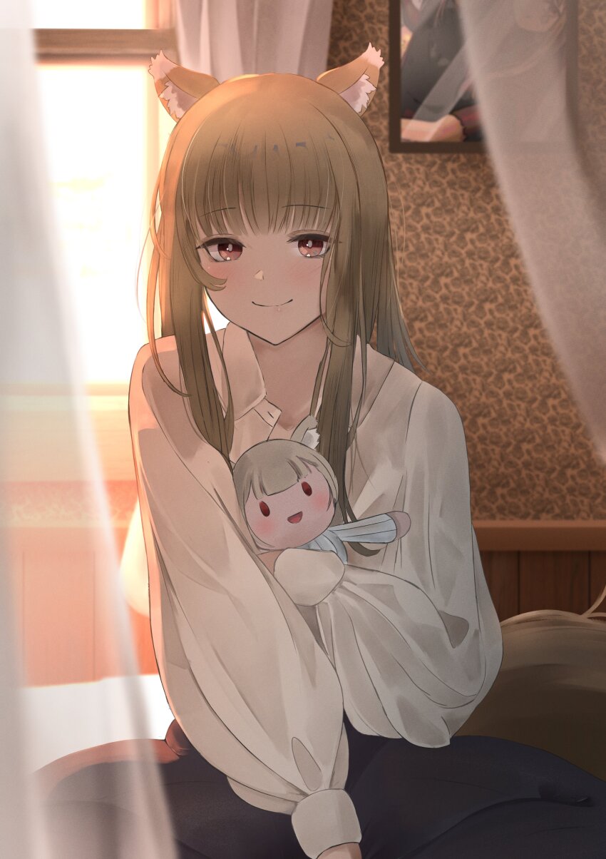 1girl, absurdres, animal_ear_fluff, animal_ears, araca_ra, backlighting, blurry, blush