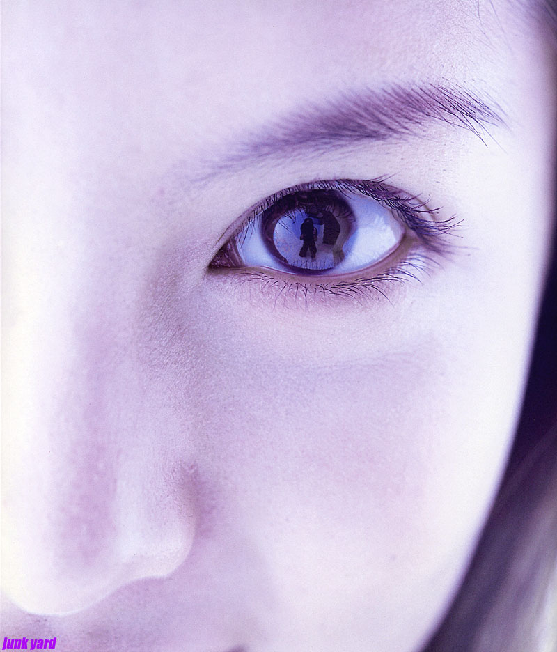 1girl, brown_eyes, close-up, east_asian, eye_reflection, hagiwara_mai, maichy, photo_(medium), reflection, solo_focus