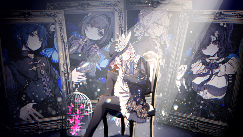 04_fujino9, 1boy, 1other, 25-ji_kaito, 25-ji_nightcord_de._(project_sekai), 3girls, absurdres, akiyama_mizuki