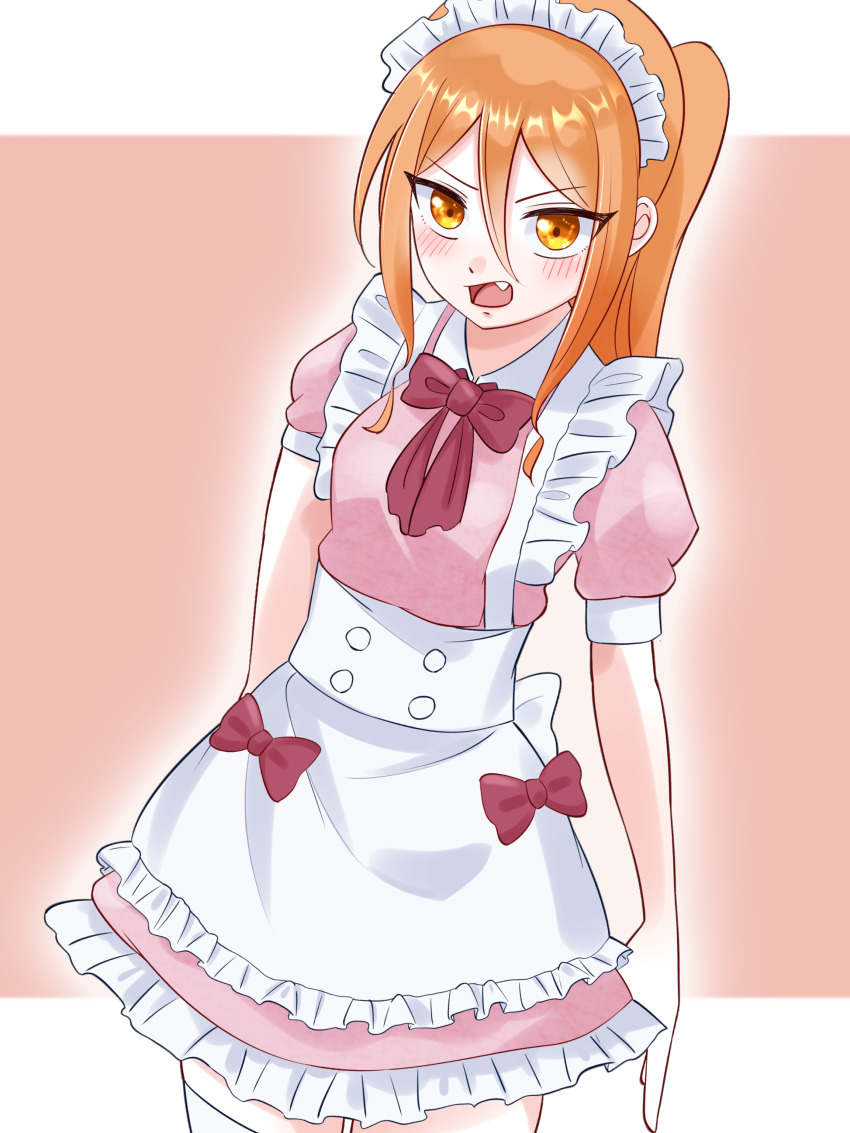 1girl, absurdres, apron, brown_hair, dress, female_focus, highres, maid