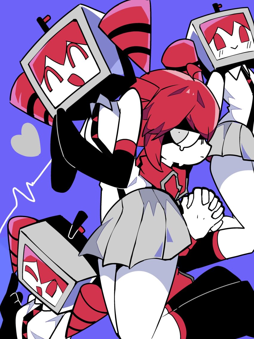 4girls, :>, ^_^, ahoge, ambassador_(synthesizer_v), bare_shoulders, black_boots, black_gloves