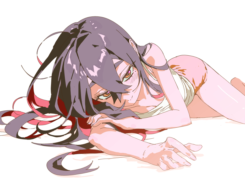 1girl, 5oh5s2, black_hair, blush, breasts, camisole, carmine_(pokemon), commentary