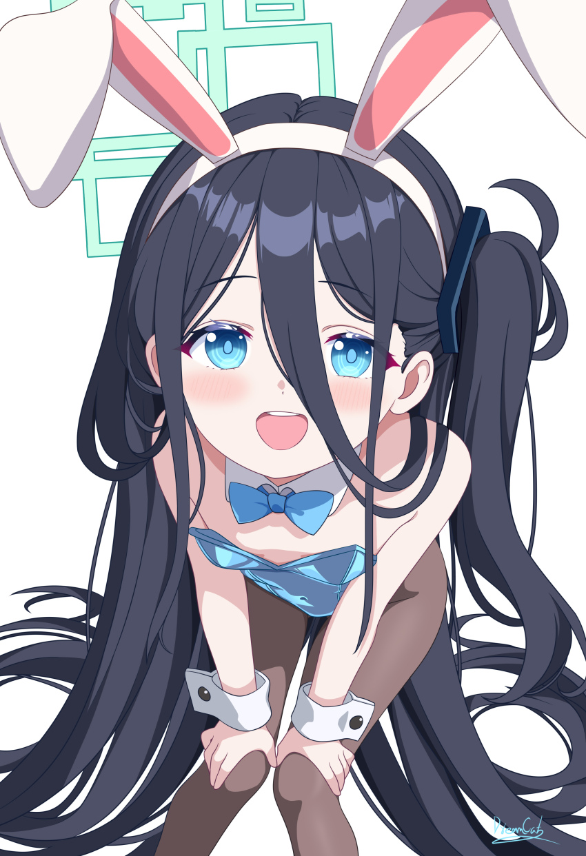 1girl, absurdly_long_hair, absurdres, alternate_costume, animal_ear_hairband, animal_ears, aqua_eyes, aqua_halo
