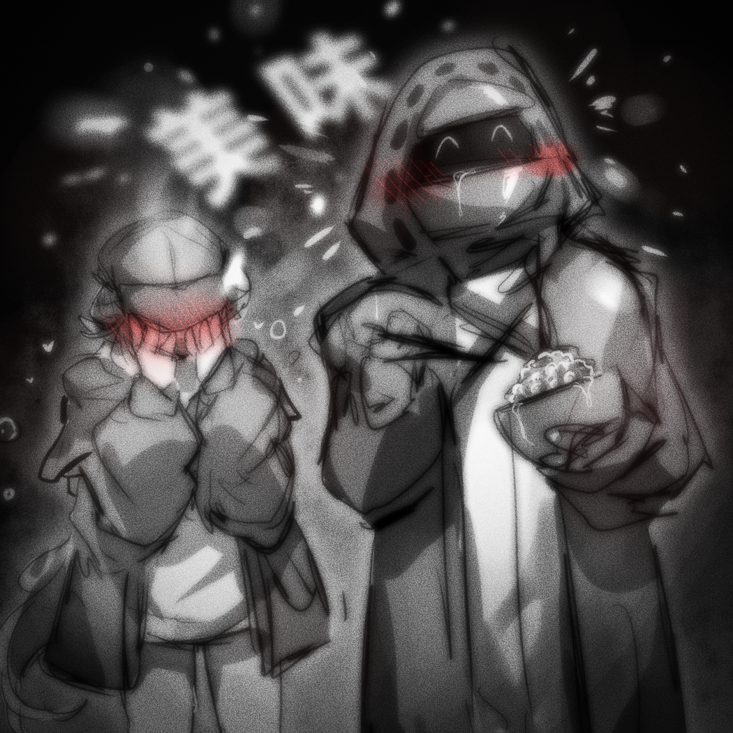 1boy, 1girl, arknights, blush, bowl, caviar, chinese_commentary, commentary_request