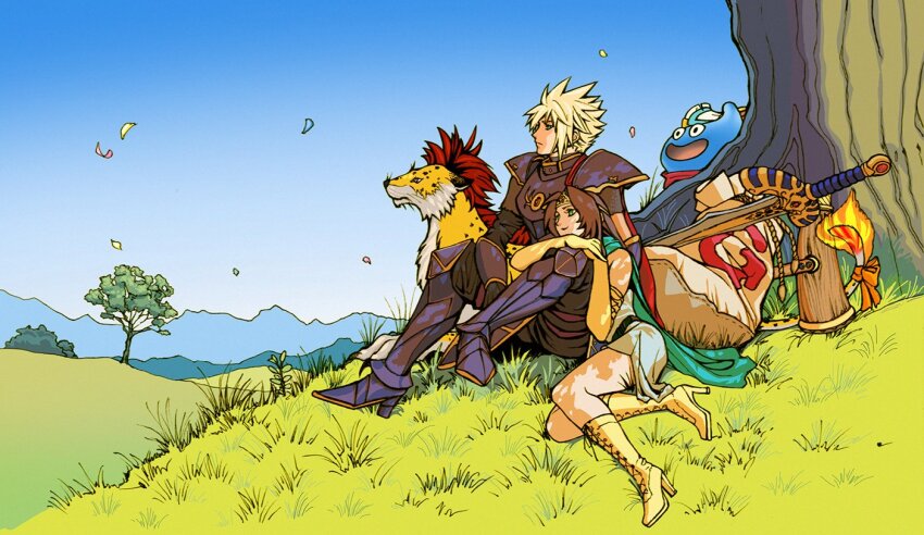 aerith_gainsborough, aerith_gainsborough_(supreme_sage_garb), animal, armor, armored_boots, bare_shoulders, black_pants, blonde_hair