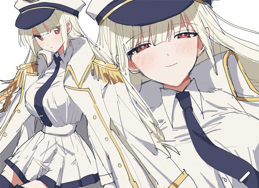 1girl, absurdres, aquarium_wa_odoranai, collared_shirt, epaulettes, hat, highres, jacket