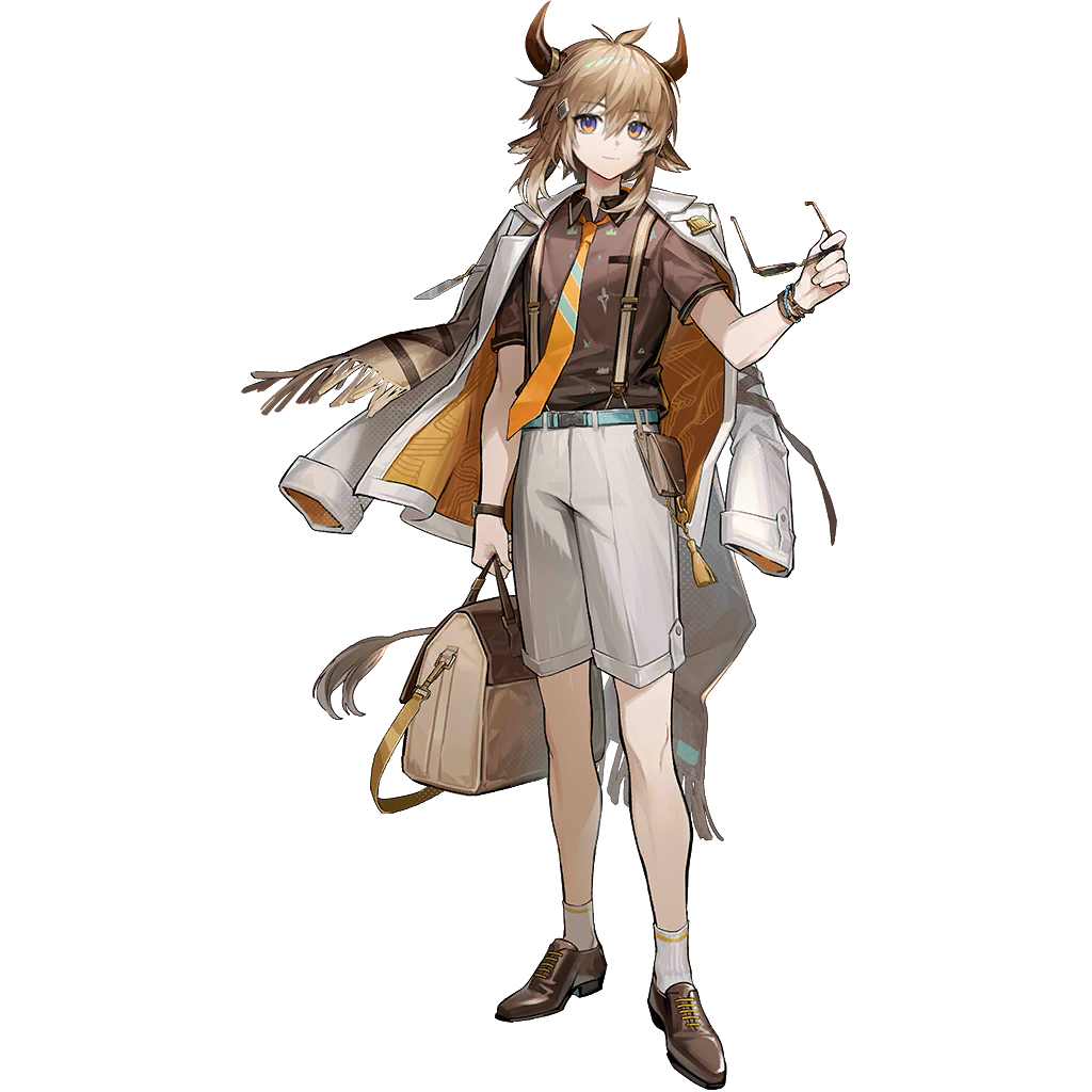 1boy, animal_ears, ankle_socks, aqua_belt, arknights, bag, belt, belt_pouch