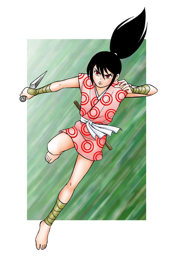 1960s_(style), 1970s_(style), black_hair, eiken_(studio), kamui, kamui_gaiden, kunai, ninja