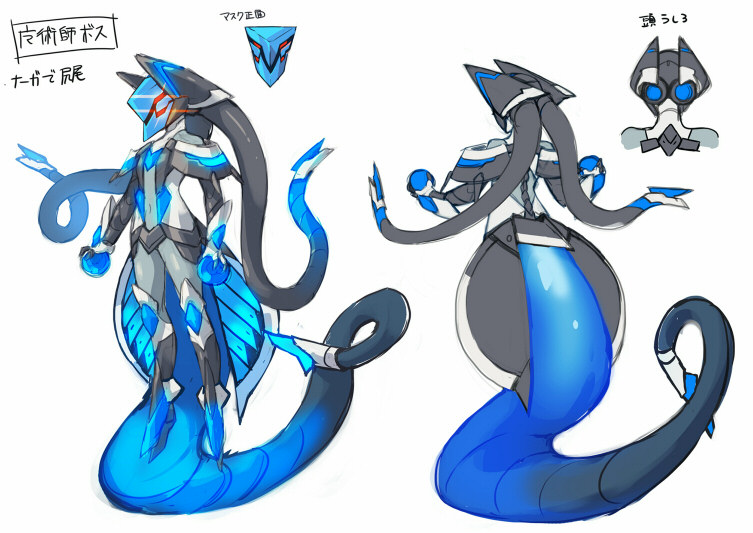 1boy, armor, artist_request, azure_striker_gunvolt, azure_striker_gunvolt_3, black_armor, blue_helmet, concept_art