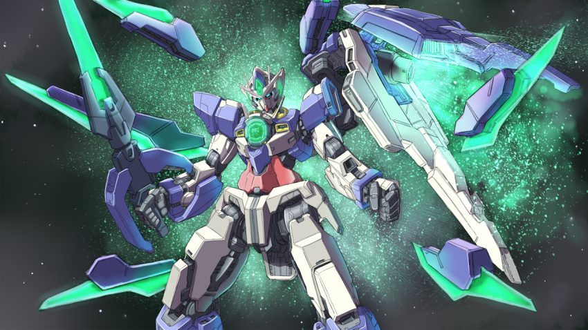 00_qan[t], 00s, gundam, gundam_00, gundam_00_a_wakening_of_the_trailblazer, light, mecha, no_humans, prometheus765, rabinidaddo, robot, sword, weapon