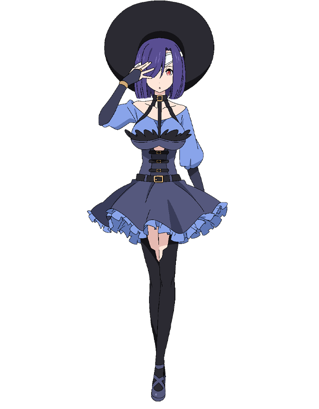 1girl, :o, anime_coloring, arm_up, belt, black_belt, black_hat, black_thighhighs