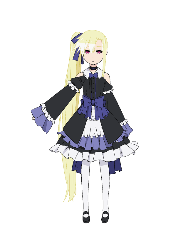 1girl, anime_coloring, bare_shoulders, black_dress, blonde_hair, blue_bow, blue_ribbon, bow