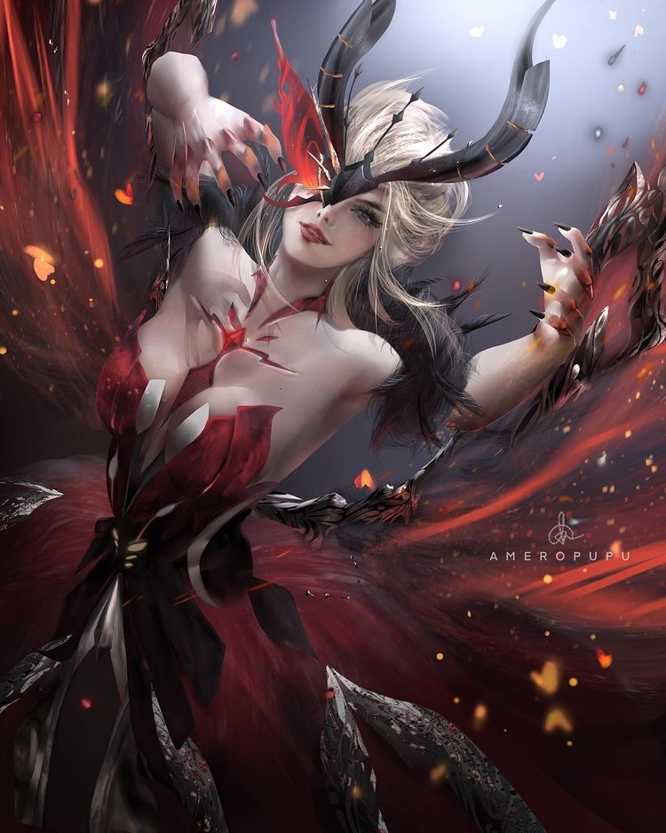 1girl, ameropupu, bare_shoulders, blonde_hair, breasts, butterfly_mask, cleavage, dress